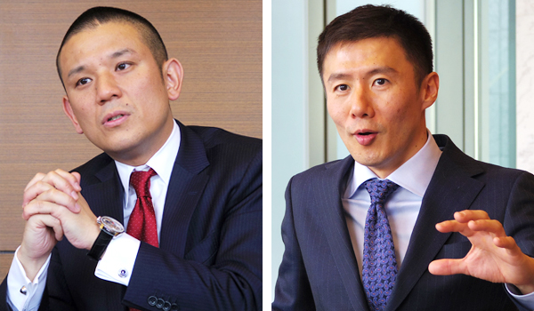学校法人高宮学園 代々木ゼミナール 副理事長 高宮敏郎氏(左) アルクテラス株式会社 代表取締役社長 新井豪一郎氏(右)