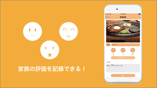 家族が料理の評価をすることができる